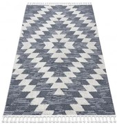 Koberec SEVILLA Z250A romby modrý / sivý Fredzle berber marokánsky shaggy