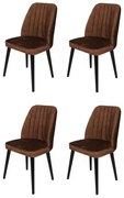 Súprava jedálenských stoličiek Alfa Brown and Black, 4 ks