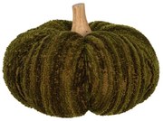 Tmavozelená látková dekorácia tekvice Pumpkin XL - Ø 20*14 cm