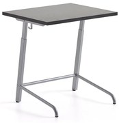 Študentský stôl AXIOM, akustické linoleum - tmavošedá, strieborná
