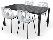 Noela Záhradný jedálenský set Viking L + 4x stolička GABY šedá