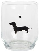 Pohárik na vodu s jazvečíkom a srdiečkom - Ø 8*9 cm / 300 ml