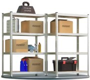 InternetovaZahrada Sada 2 regálov 160x90x40 cm - strieborná