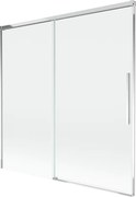 Mexen Rox, 2-krídlová posuvná vaňová zástena 160 x 150 cm, 8mm číre sklo, chrómový profil, 8C9-160-001-01-00