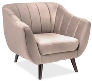 Béžové relaxačné kreslo  ELITE 1 VELVET