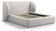 Svetlosivá čalúnená dvojlôžková posteľ s úložným priestorom s roštom 180x200 cm Miley – Micadoni Home