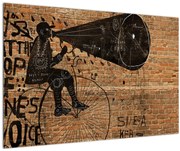 Obraz - Muž na bicykli v Banksyho štýle (90x60 cm)
