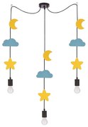 Detský luster TRIO so závesným lankom 3xE27/20W/230V žltá/modrá