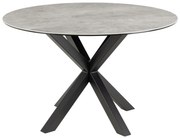 Jedálenský okrúhly stôl Heaven 119 cm sivý mramor/čierny
