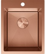 Mexen Solix, 1-komorový nerezový drez 400 x 500 mm, brúsená meď, vzor voština, 6406401000-65HC