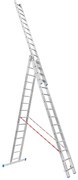 Hliníkový trojdielny výsuvný rebrík VENBOS PROFI, 3x15 priečok, 9,79 m
