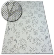 Koberec SIZAL FLAT 48774/367 Lístky vtákov krém sivý