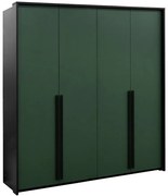 Skriňa Genua 210 zelená/čierna