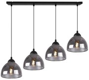 Závesné svietidlo Venice, 4x grafitové sklenené tienidlo