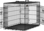 Klietka pre psov, XL prepravný box, skladací, 2 dvierka, čierna