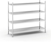 Nerezový policový regál, 1550 x 1500 x 600 mm, 4 police