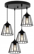 Závesné svietidlo Nuvola 6, 4x čierne drôtené tienidlo, o