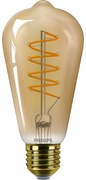 Philips LED filament žiarovka E27 ST64 4W (25W) 1800K stmievateľná, jantárová