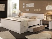 Posteľ s nočnými stolíkmi Luca 180x200 cm, bielená pínia%