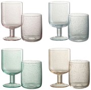 4ks farebný pohár na víno s bublinkami Louise - Ø8*13cm / 360ml