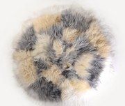 Koberec z ovčej kožušiny kruh