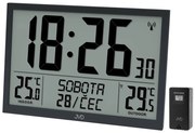 Digitálne rádiom riadené XL hodiny JVD RB9412.2, čierna