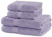 Froté bavlnené uteráky a osušky v levanduľovej farbe v súprave 4 ks Marina – DecoKing