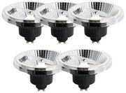 Sada 5 GU10 3-stupňovej stmievateľnej LED žiarovky 111 mm 10,5 W 770 lm 4000 K
