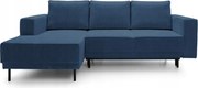 Rohová sedacia súprava Rodriguez mini (L) (námornícka modrá čierna)