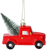 Závesná vianočná dekorácia EVI RED auto 802350