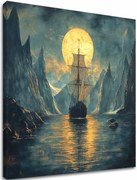 Obraz na plátne Loď pri Splne - Epická Scéna