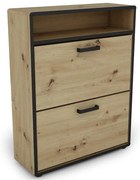 Skrinka na topánky Capannoli dub artisan/čierna