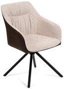 Noela Otočná jedálenská stolička látková LOREN hnedá/krémová