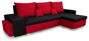 Rohová sedacia súprava s funkciou spania PETR Červená/čierna