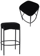 Štvorcová barová stolička s opierkou na nohy Dolly, čierna
