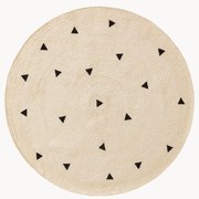 Ručne tkaný okrúhly detský koberec z juty Pippa