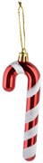 Sada 3 ks vánočních ozdob HULA 4,5x12 cm červená/bílá