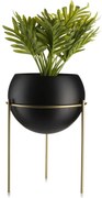 KOVOVÝ KVETINÁČ SO STOJANOM LOFT 25X18 CM ČIERNA/ZLATÁ