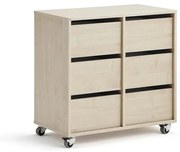 Študentská úložná skrinka CASPER, 6 zásuviek, breza