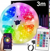 RGB LED pásik s WiFi Bluetooth diaľkovým ovládaním TUYA 3m 15W mobilná aplikácia