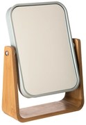 Stolové zrkadlo Natureo, biela/s drevnými prvkami