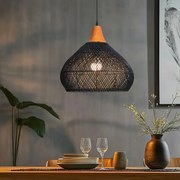 Ratanové závesné svietidlo LF02-S čierne