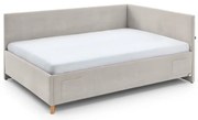 Béžová čalúnená rohová detská posteľ s úložným priestorom s roštom 120x200 cm Cool – Meise Möbel