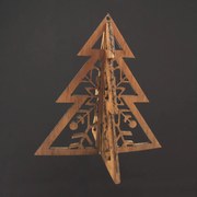 AMADEA Drevený 3D stromček hnedý 8 cm, český výrobok