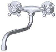 Gamma Retro, nástenná umývadlová batéria, chrómová, GMA-BROS-S-CH