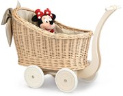 Kočík prútený pre bábiku béžový Gioco II.š. 46x hl. 33 x v. 30/45(cm)
