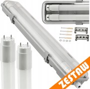Sada 4x hermetické LED svietidlo 120 cm - lampa + LED trubice, garážová sada