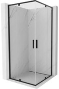Mexen Exo, 2-krídlový sprchovací kút 70 x 70 cm, 6mm číre sklo, čierny profil, 8110-070-070-70-00
