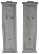 2x vešiaková stena s 3 vešiakmi 33040 - 109x28x3,5 cm, antik sivá