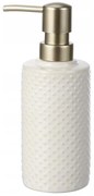 Erga Madrid, keramický dávkovač mydla, biela-zlatá matná, ERG-SEP-10DOZMADRWHIT
